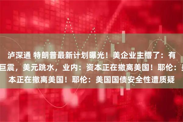 泸深通 特朗普最新计划曝光！美企业主懵了：有人付税暴涨6倍！美债巨震，美元跳水，业内：资本正在撤离美国！耶伦：美国国债安全性遭质疑