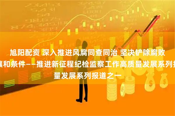 旭阳配资 深入推进风腐同查同治 坚决铲除腐败滋生土壤和条件——推进新征程纪检监察工作高质量发展系列报道之一