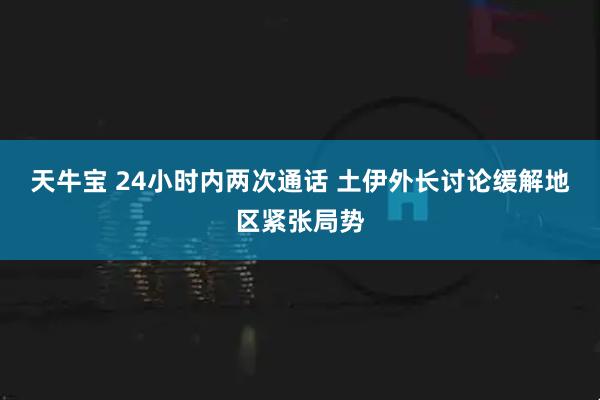 天牛宝 24小时内两次通话 土伊外长讨论缓解地区紧张局势