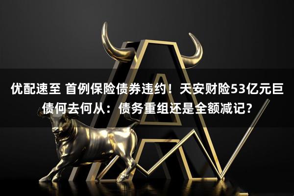 优配速至 首例保险债券违约！天安财险53亿元巨债何去何从：债务重组还是全额减记？