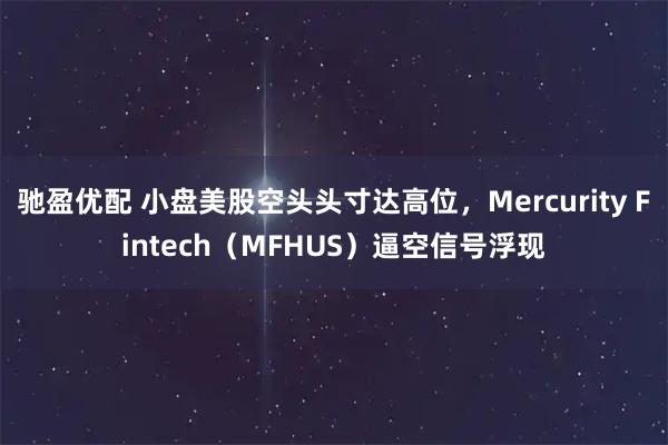 驰盈优配 小盘美股空头头寸达高位，Mercurity Fintech（MFHUS）逼空信号浮现